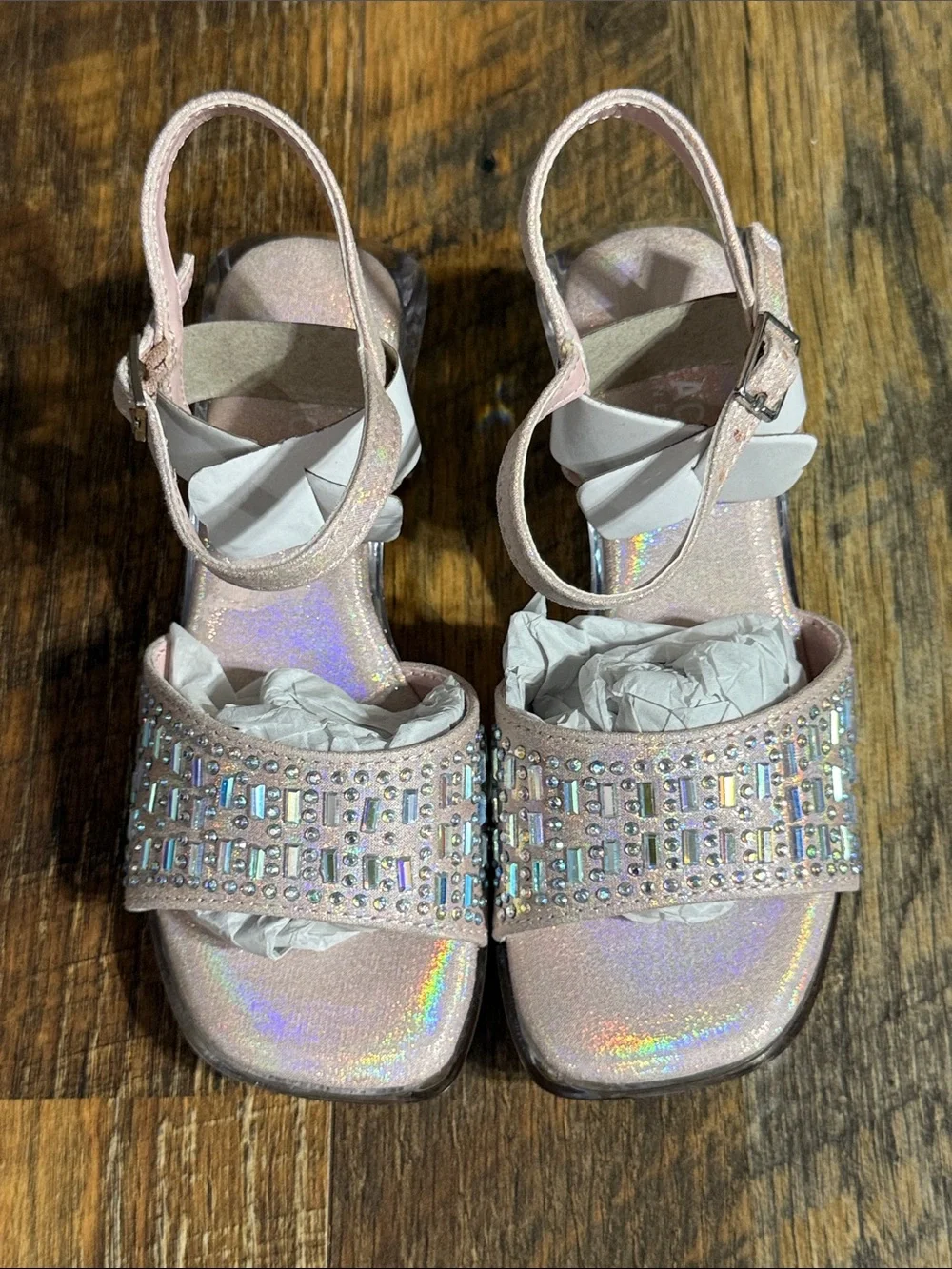 Kenneth Cole Reaction Girls Cinderella Shine Rhinestone Heels Size 11